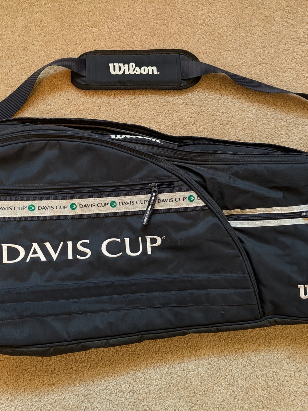 Vintage Wilson Davis Cup Black Tennis Gear Bag